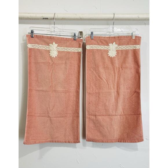 Vintage Utica J.P. Stevens Pink Cream Towel Set 5 Fine Fashion Delicate Applique - Picture 6 of 16